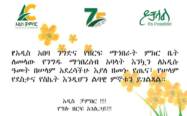 To All Families of Addis Chamber!!! We wish you Happy New Year!